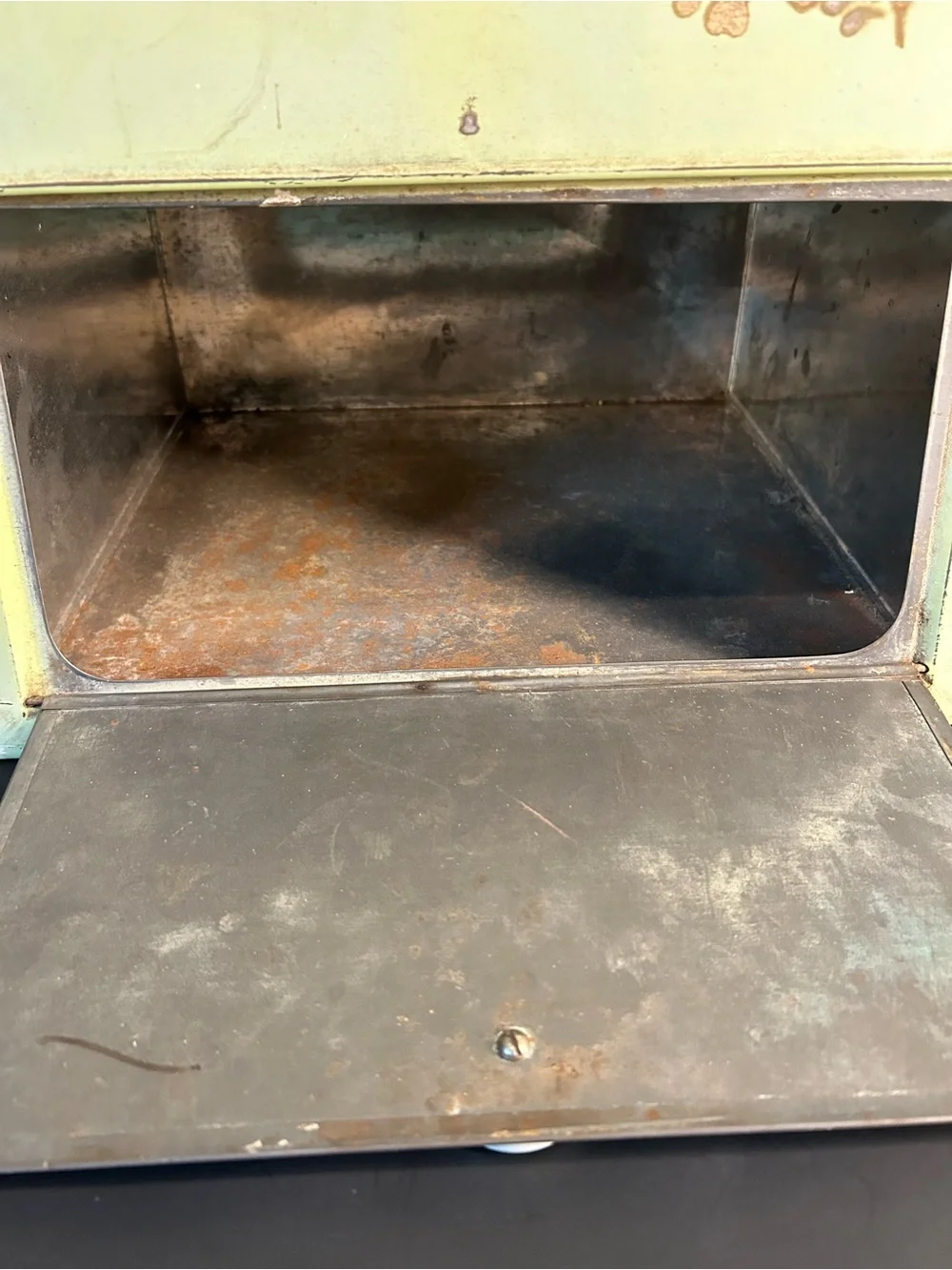 Vintage 1950’s Metal Bread Box With Pie Safe